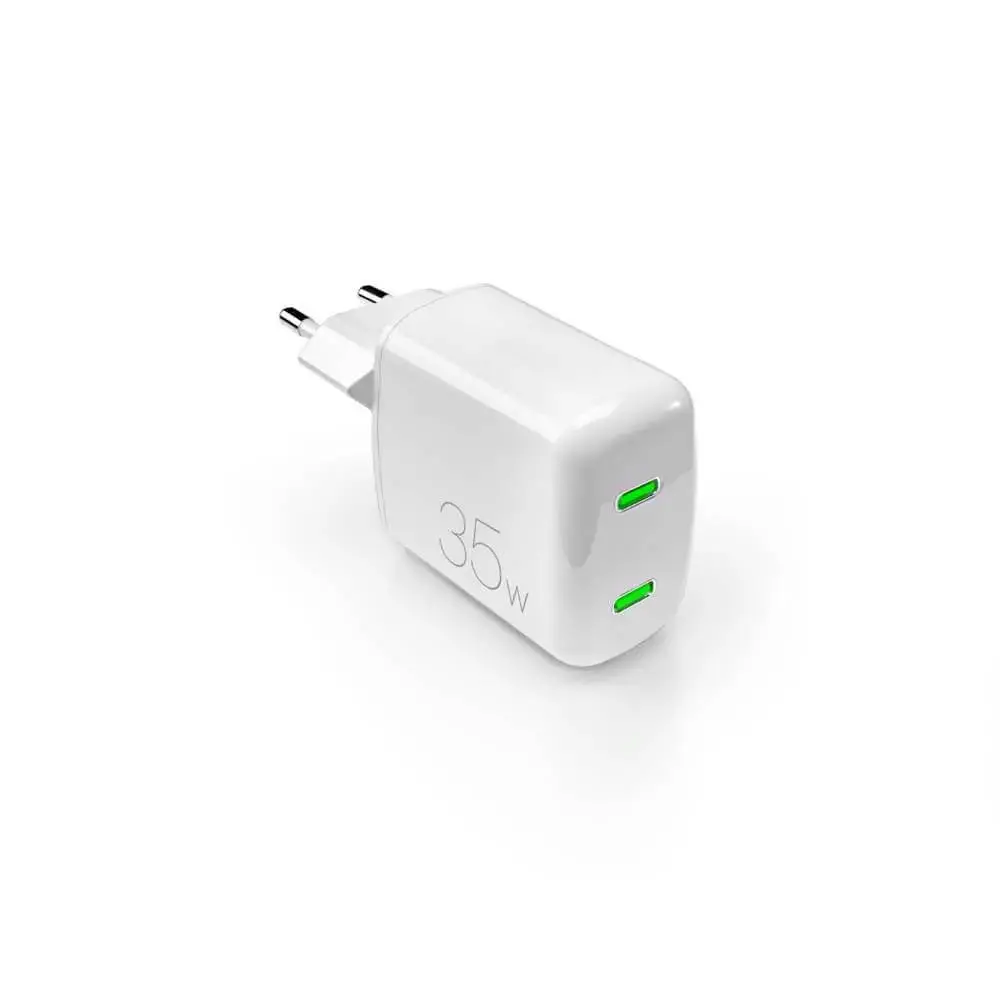 Ładowarka sieciowa Puro MiniPro GaN 2x USB-C 35W PD Biały