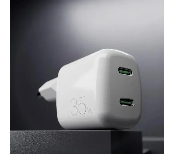 Puro MiniPro GaN 2x USB-C 35W PD Biały