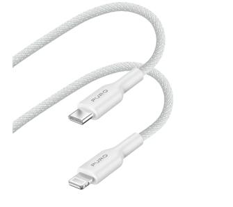 Kabel Puro Fabric USB-C do Lightning 1,2m Biały