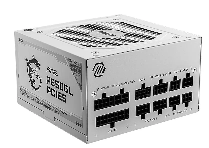 Zasilacz MSI MAG A850GL PCIE5 850W 80+ Gold Biały