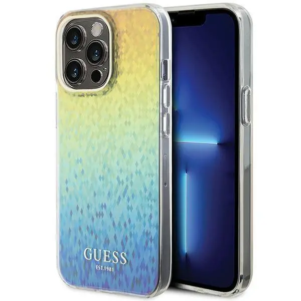 Etui Guess IML Faceted Mirror Disco Iridescent GUHCP15XHDECMI do iPhone 15 Pro Max Tęczowy
