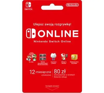 Abonament Nintendo Switch Online 12m-cy Obecnie dostępne tylko w sklepach stacjonarnych RTV EURO AGD