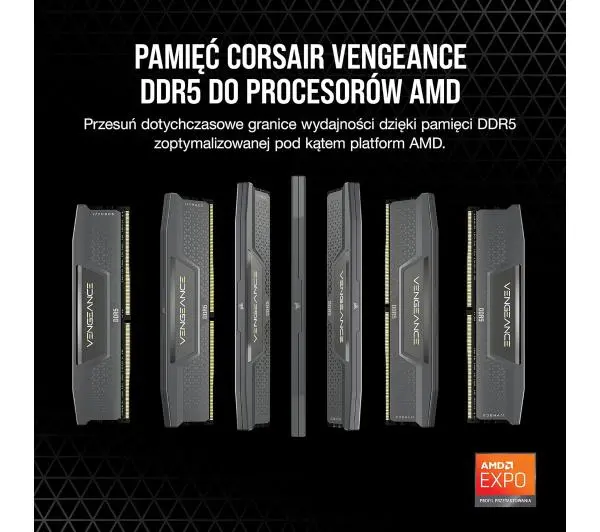 Corsair Vengeance DDR5 32GB (2 x 16GB) 6000 Rev E CL36 Memory Kit Black Czarny - Kup na Raty - RRSO 0%