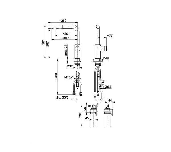KFA Armatura Arura Duero Pure Basic Pull-Out 6623-114-22 Inox Stal szlachetna - TRZECI -55%, ALBO 5-TY ZA 1ZŁ - Kup na Raty - RRSO 0%