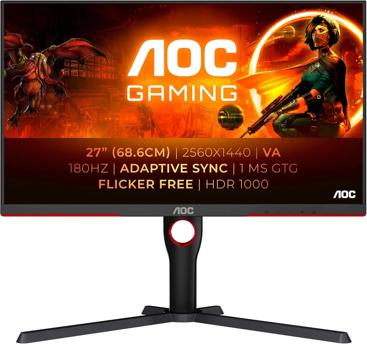 Monitor AOC Q27G3XMN/BK 27" 2K VA 180Hz 1ms Gamingowy