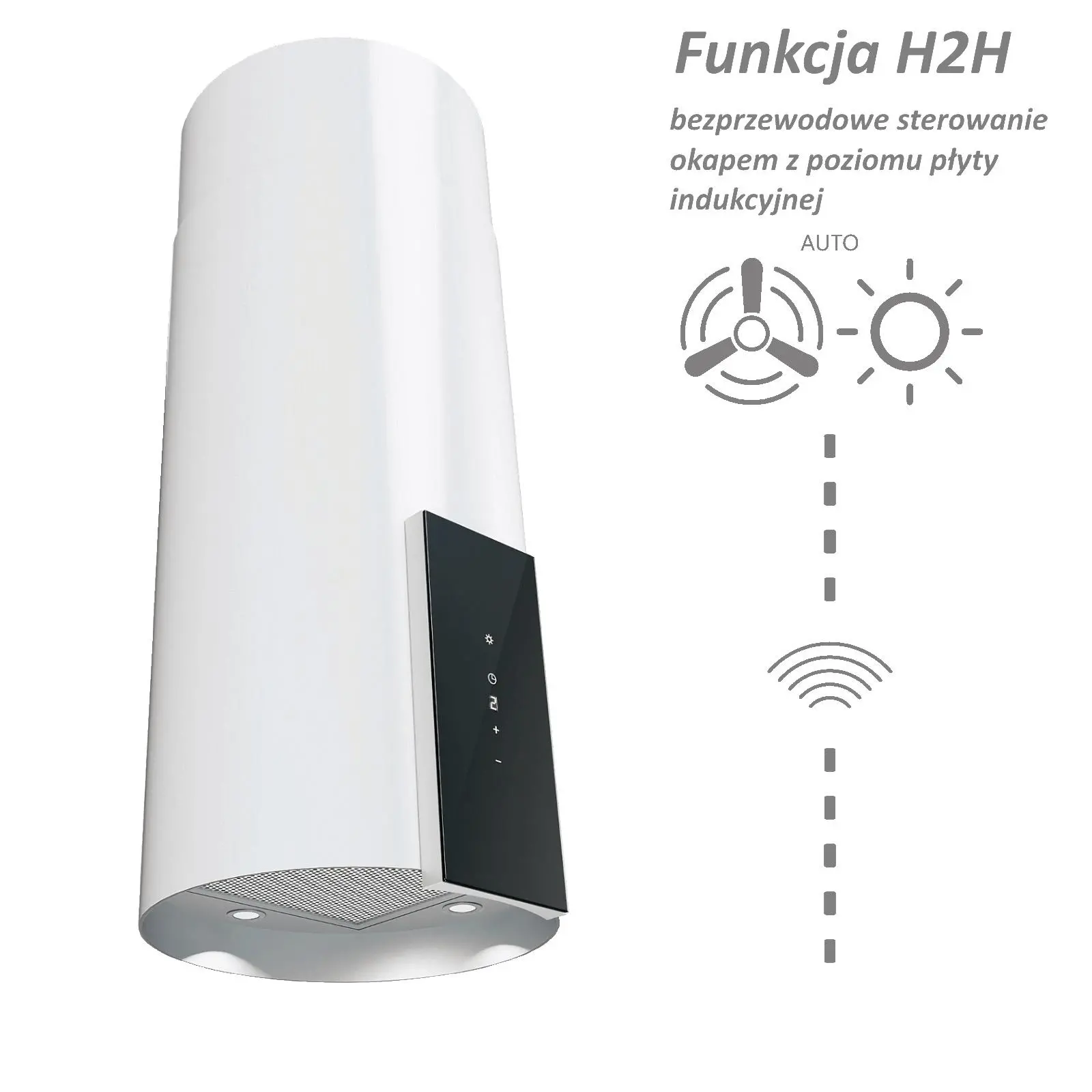 фото Витяжка декоративна VDB Mah Isla Glass H2H White