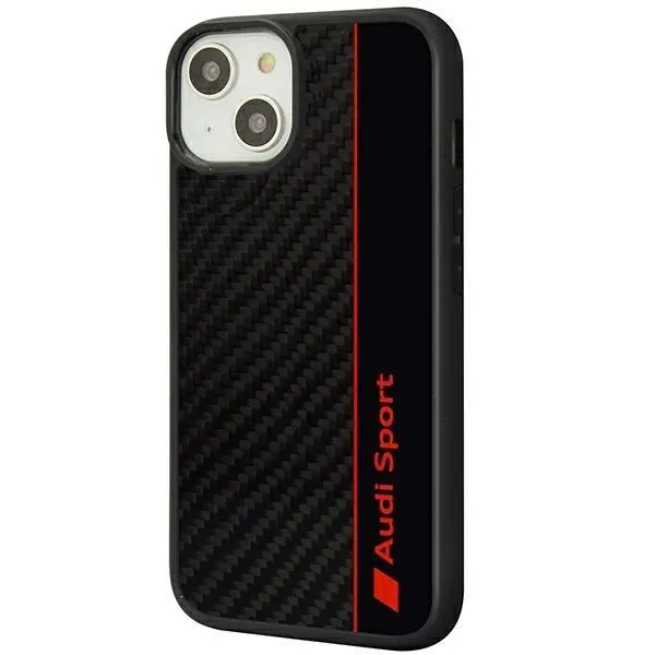 Etui AUDI Carbon fiber Stripe AUS-TPUPCIP14-R8/D1-BK do iPhone 14 Czarny