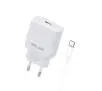 Ładowarka sieciowa Beline 1x USB-C 30W + kabel USB-C PD 3.0 GaN Biały