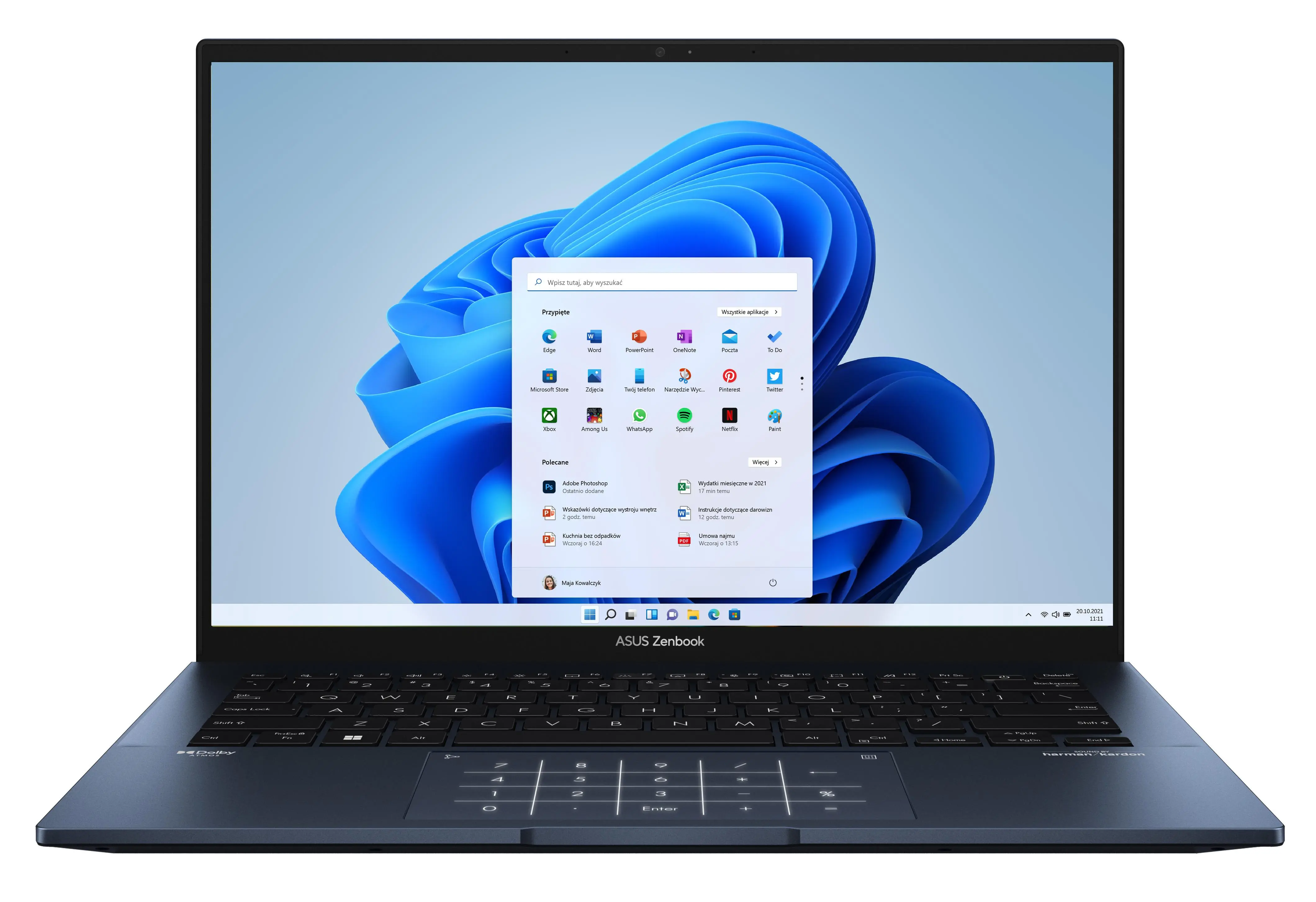 Laptop ASUS ZenBook 14 UX3402VA-KN592W OLED 14'' 90Hz i7-13700H 16GB RAM 1TB Dysk SSD Win11 Niebieski