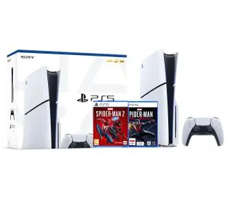 Konsola Sony PlayStation 5 Slim D Chassis (PS5) 1TB z napędem + Marvel’s Spider-Man: Miles Morales + Marvel’s Spider-Man 2