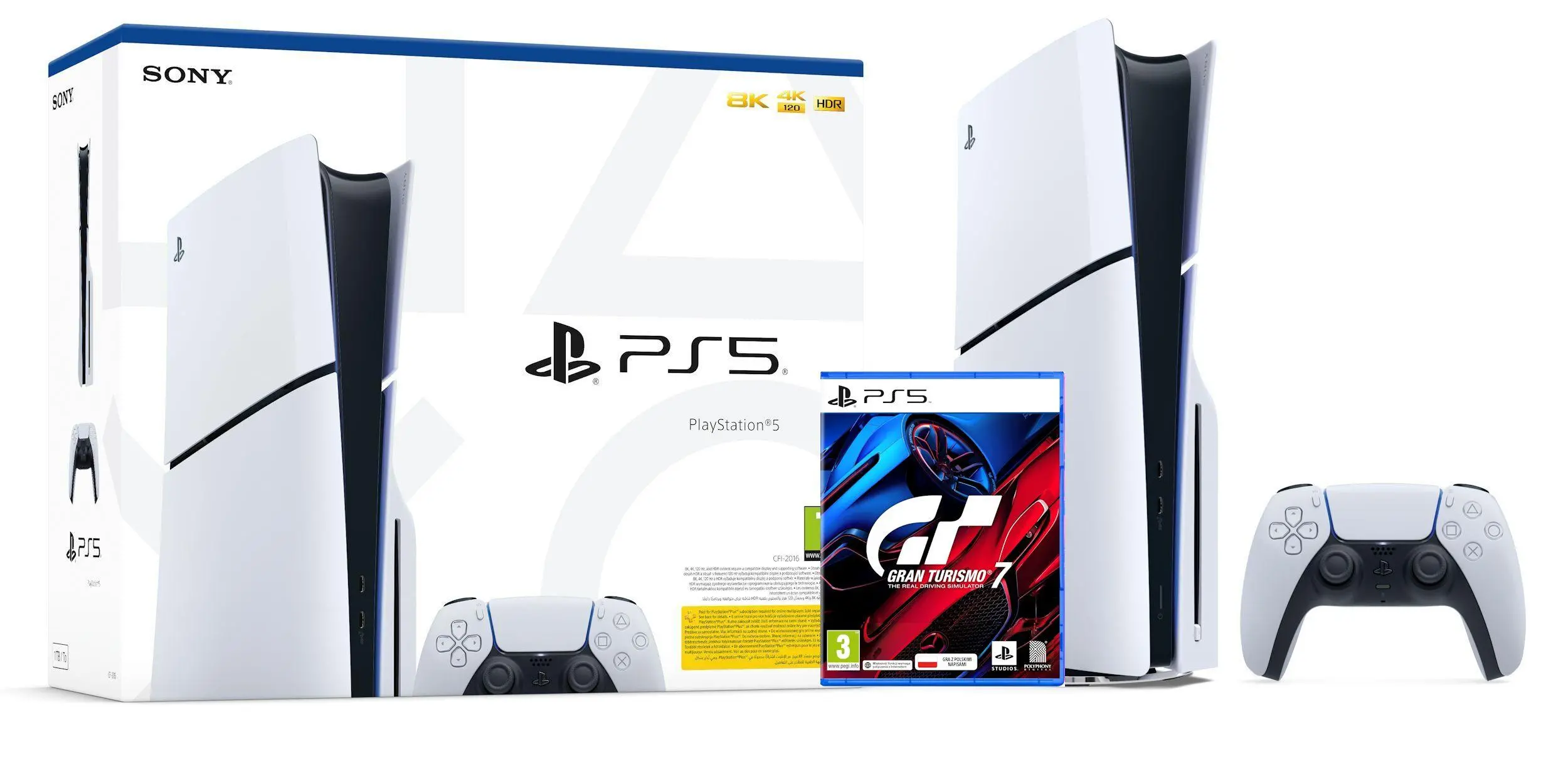 Konsola Sony PlayStation 5 Slim D Chassis (PS5) 1TB z napędem + Gran Turismo 7