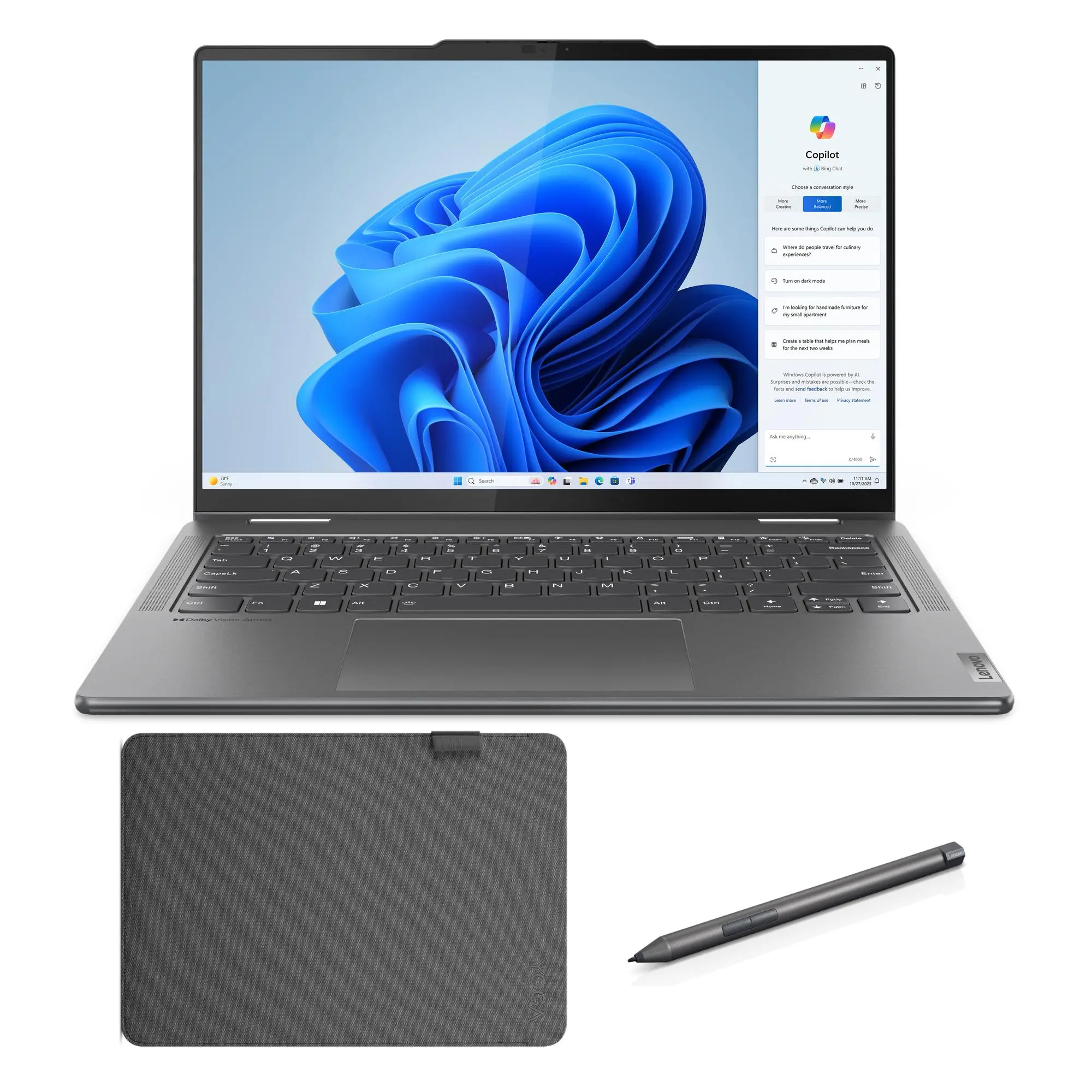 Laptop Lenovo Yoga 7 14IML9 OLED 14" Ultra 5 125H 16GB RAM 512GB Dysk SSD Win11 + Rysik + Etui Szary