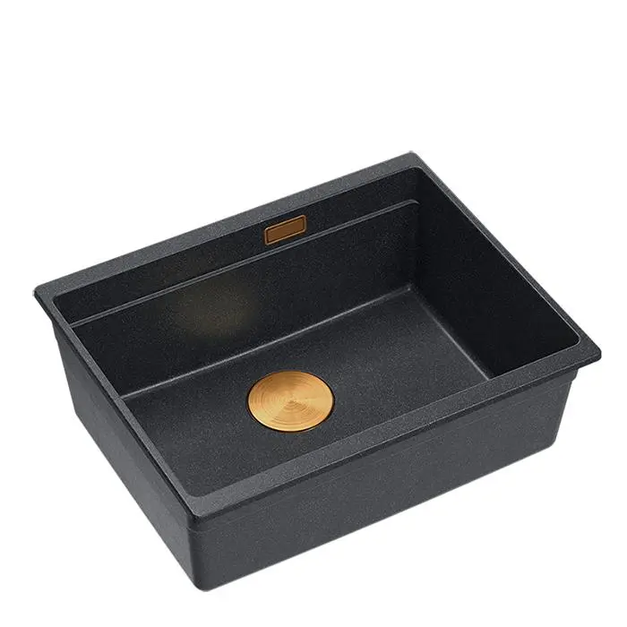 Zlewozmywak Quadron LOGAN 100 HQJ6045U8_PVDC1_U Granitowy Black diamond/Miedziany