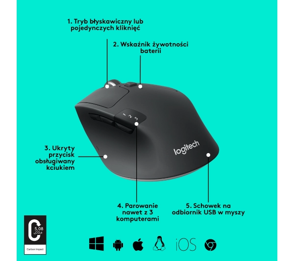 Logitech M720 Triathlon Czarny