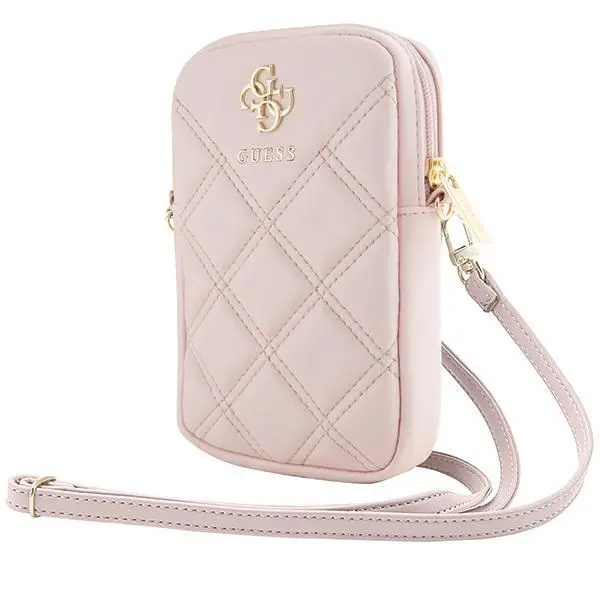 Etui Guess torebka Zip Quilted 4G Różowy