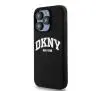 Etui DKNY Liquid Silicone White Printed Logo MagSafe do iPhone 15 Pro Czarny