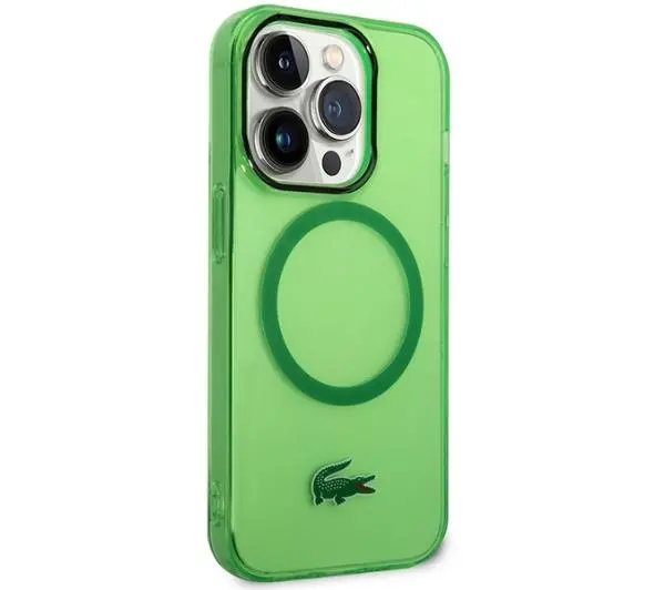 Lacoste Transparent MagSafe do iPhone 14 Pro Zielony