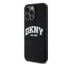 Etui DKNY Liquid Silicone White Printed Logo MagSafe do iPhone 15 Pro Max Czarny