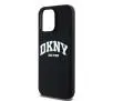 Etui DKNY Liquid Silicone White Printed Logo MagSafe do iPhone 15 Pro Max Czarny