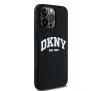 Etui DKNY Liquid Silicone White Printed Logo MagSafe do iPhone 15 Pro Max Czarny