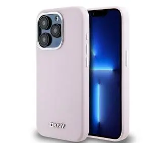 DKNY Hardcase Liquid Silicone Small Metal Logo MagSafe do iPhone 14 Pro Różowy