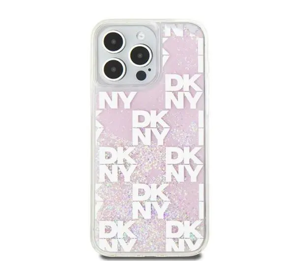 DKNY Hardcase Liquid Glitter Multilogo do iPhone 15 Pro Max Różowy