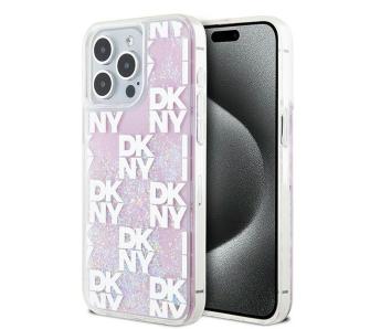 Etui DKNY Hardcase Liquid Glitter Multilogo do iPhone 15 Pro Max Różowy