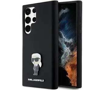 Etui Karl Lagerfeld Silicone Ikonik Metal Pin do Samsung Galaxy S24 Ultra Czarny