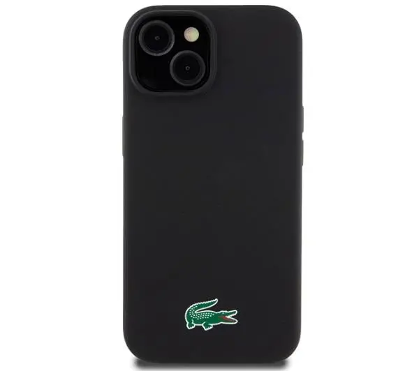 Lacoste LCHMP15SSLOK Hardcase Silicone MagSafe do iPhone 15 Czarny