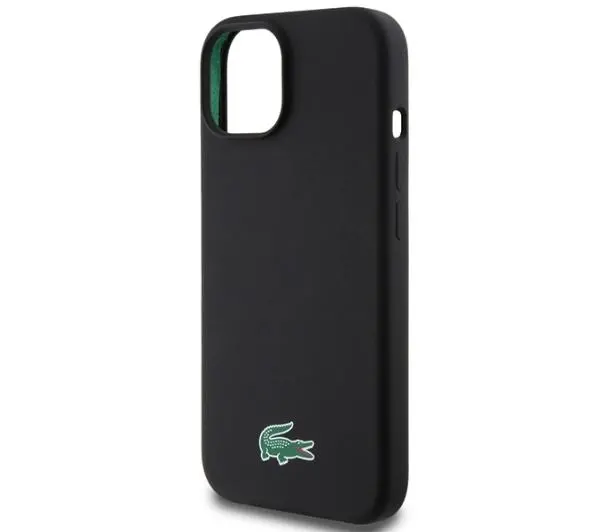 Lacoste LCHMP15SSLOK Hardcase Silicone MagSafe do iPhone 15 Czarny