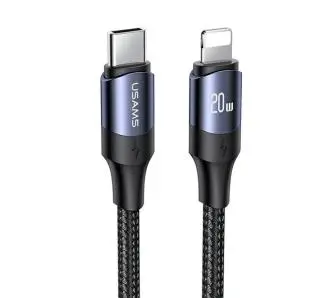 Kabel USAMS U71 USB-C do Lightning 20W PD Fast Charge SJ522USB01 2m Czarny