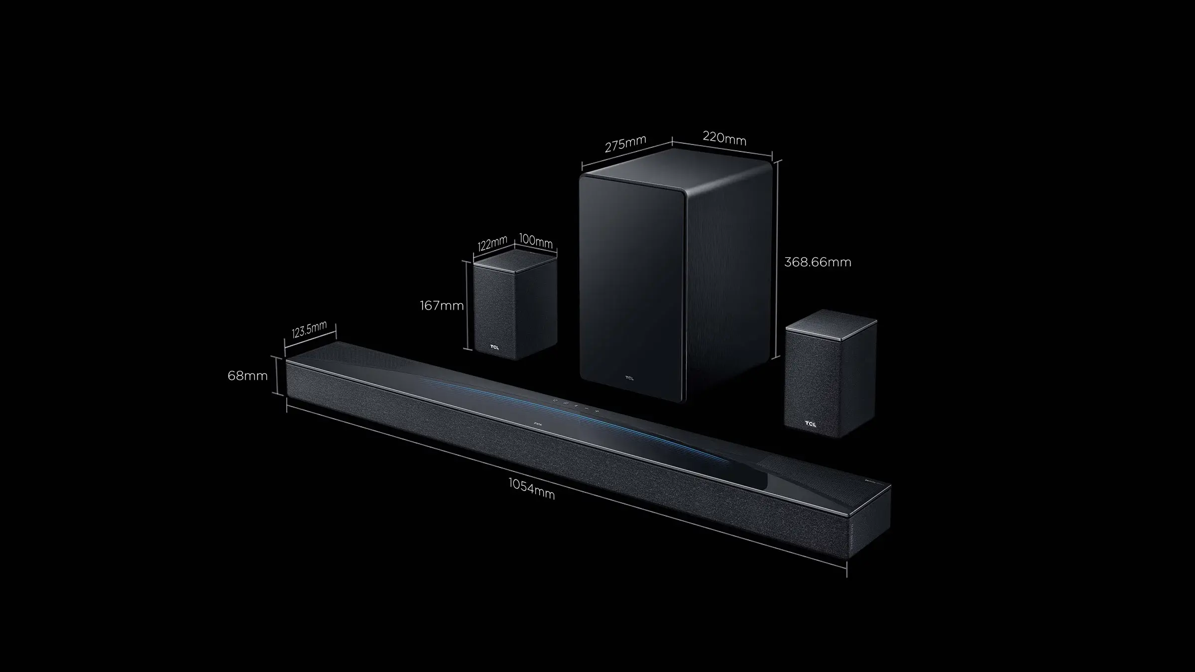TCL 【Q85H Pro 7.1.4chサウンドバー ×1】 Q85H Pro 7.1.4ch Dolby Atmos With Wireless Subwoofer | TCL