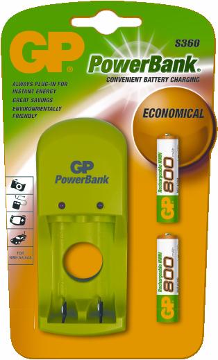 Ładowarka GP Power Bank S360 + 2 x AAA 800 mAh + 2 x AA 2700 mAh