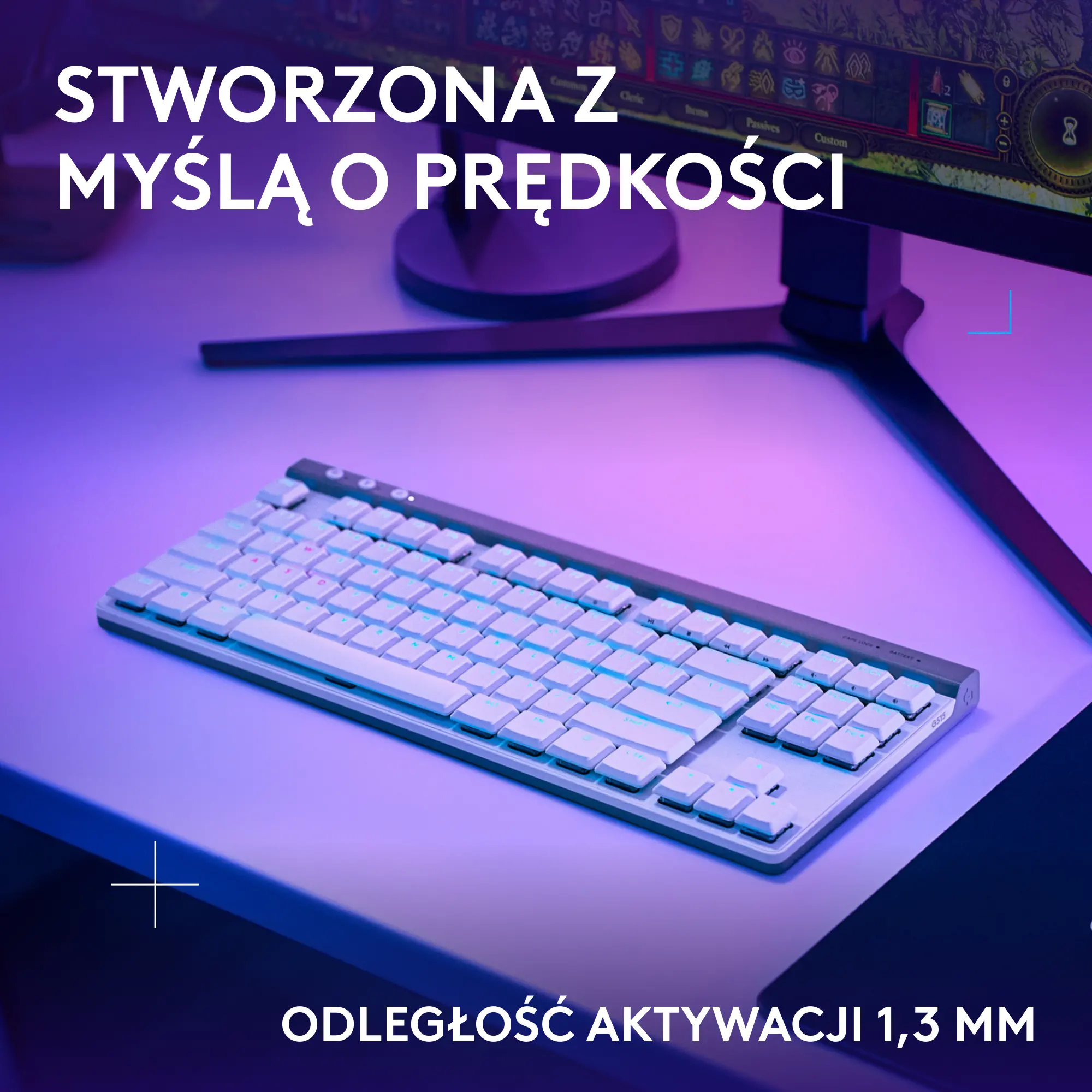Klawiatura mechaniczna Logitech G515 LIGHTSPEED TKL Biały - Opinie