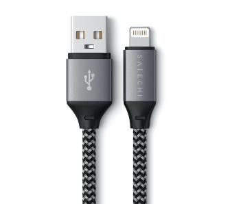 Kabel Satechi SATSTTAL10M 15W USB-A  do Lightning 0,25m Szary