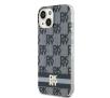 Etui DKNY IML Checkered Mono Pattern & Printed Stripes MagSafe do iPhone 15 Plus Czarny