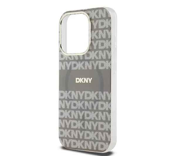 DKNY IML Mono & Stripe MagSafe do iPhone 15 Pro Max Beżowy