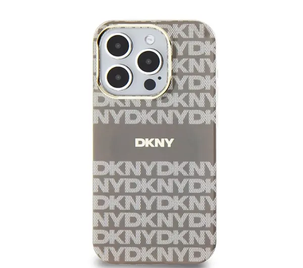 DKNY IML Mono & Stripe MagSafe do iPhone 15 Pro Max Beżowy