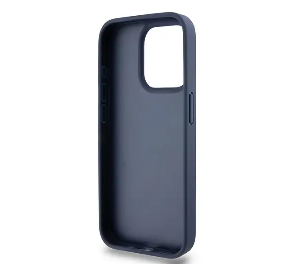 DKNY Hardcase Leather Mono Stripe & Metal Logo iPhone 15 Pro NiebieskI