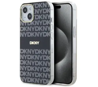 Etui DKNY IML Mono & Stripe MagSafe do iPhone 14 Czarny