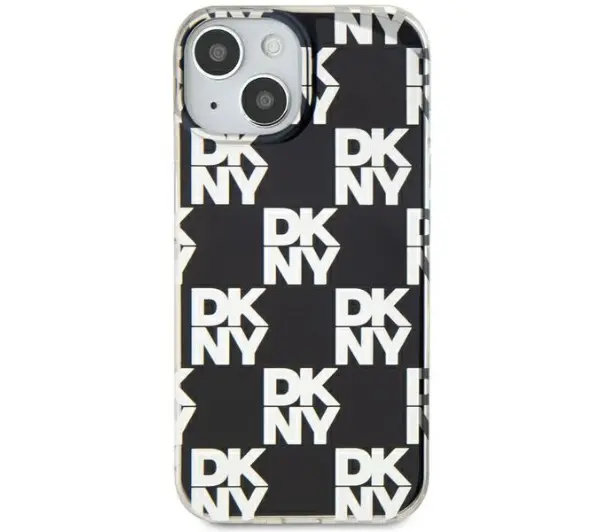 DKNY IML Checkered Mono Pattern do iPhone 15 Plus Czarny