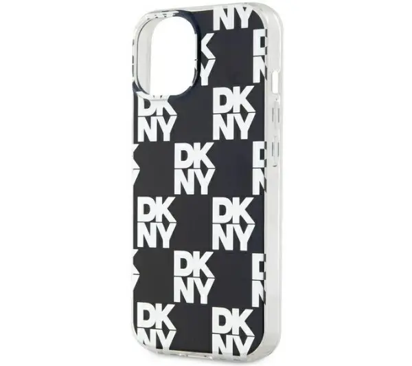 DKNY IML Checkered Mono Pattern do iPhone 15 Plus Czarny