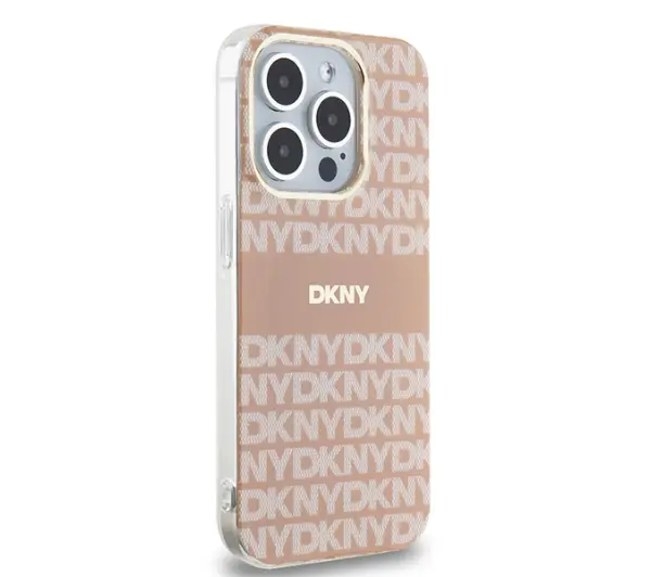 DKNY IML Mono & Stripe MagSafe do iPhone 14 Pro Max Różowy