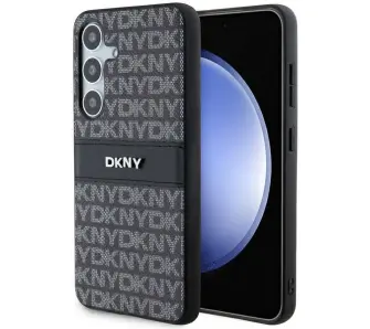 Etui DKNY Leather Mono Stripe & Metal Logo do Samsung S24 Czarny