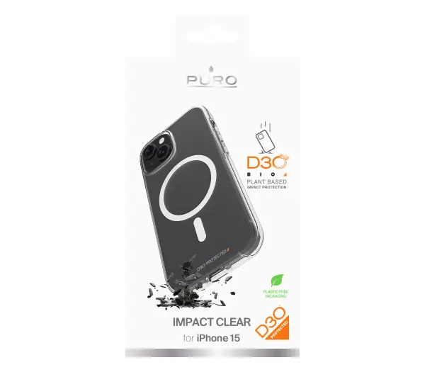 Puro D3O do iPhone 15 Przeźroczysty