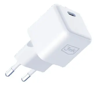 Ładowarka sieciowa 3mk Hyper Charger PD 25W + kabel USB-C/C Biały