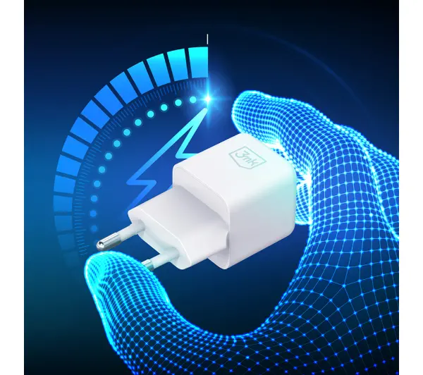 3mk Hyper Charger PD 25W + kabel USB-C/C Biały