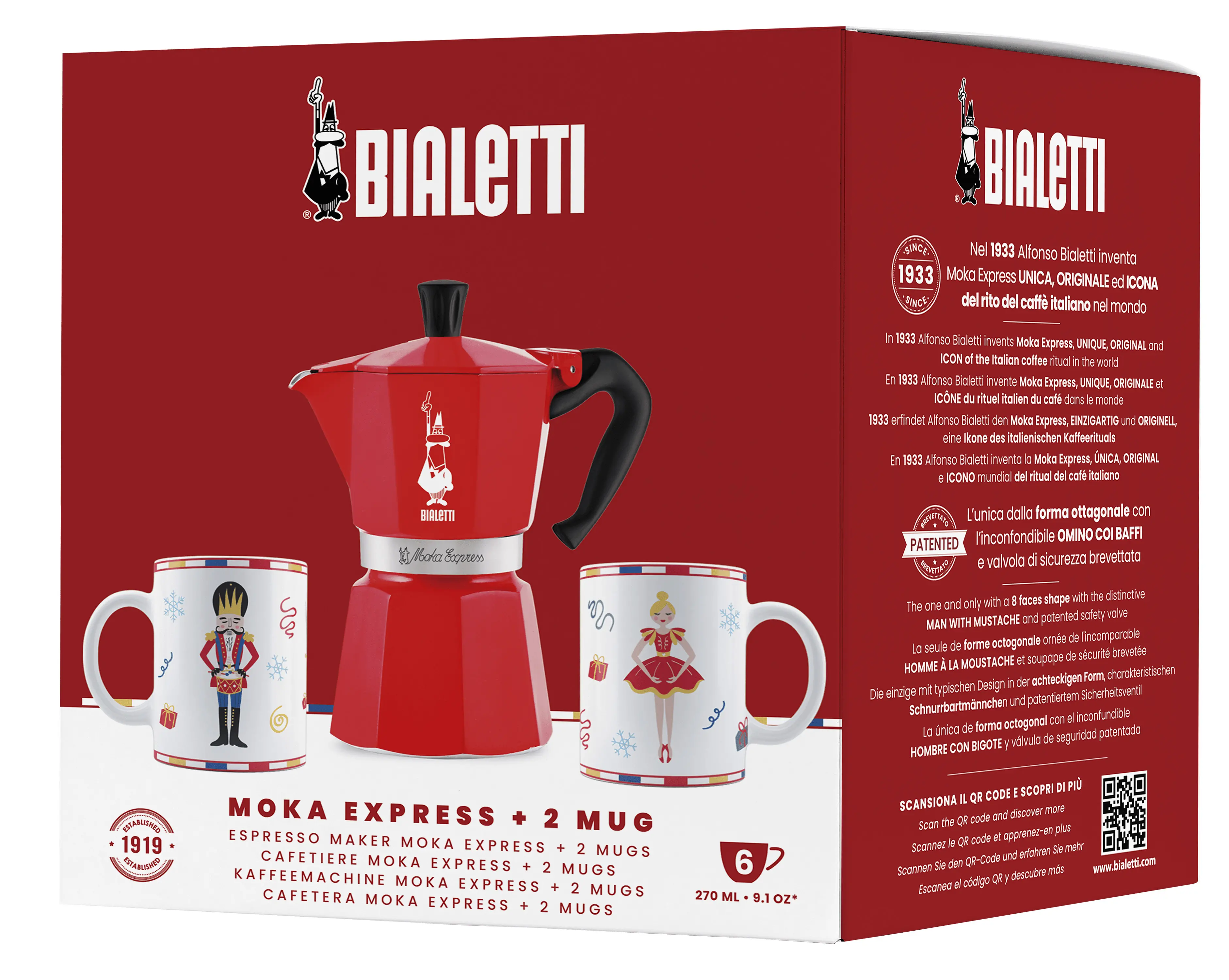 Фото Кавоварка гейзерна Bialetti Moka Express 6tz Red