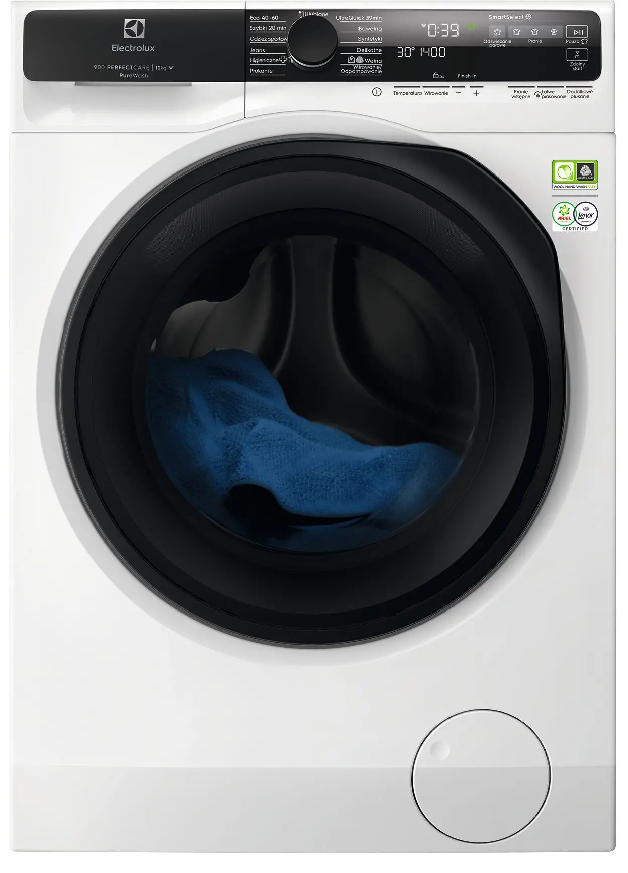 Pralka Electrolux 900 PureWash EW9F5417WCP Funkcje AI 10kg 1400obr/min Zdalne sterowanie
