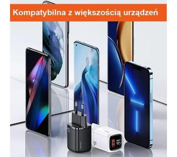 USAMS CC152TC02 USB-C+USB 33W PD3.0 FC Biały